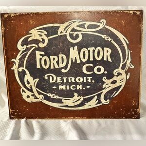 Vintage Ford Motor Co. Metal Sign  •